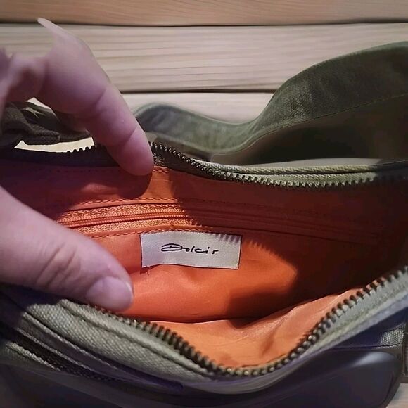 Dolcis Handbag Small Denim Green Orange - Picture 3 of 4